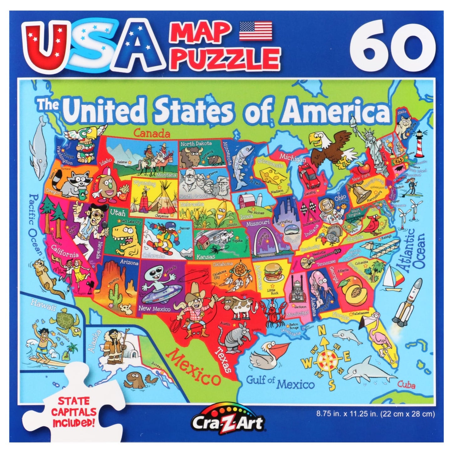Cra-Z-Art Maps of the USA Puzzles, 8.75x11.25 in. (Pack of 40)