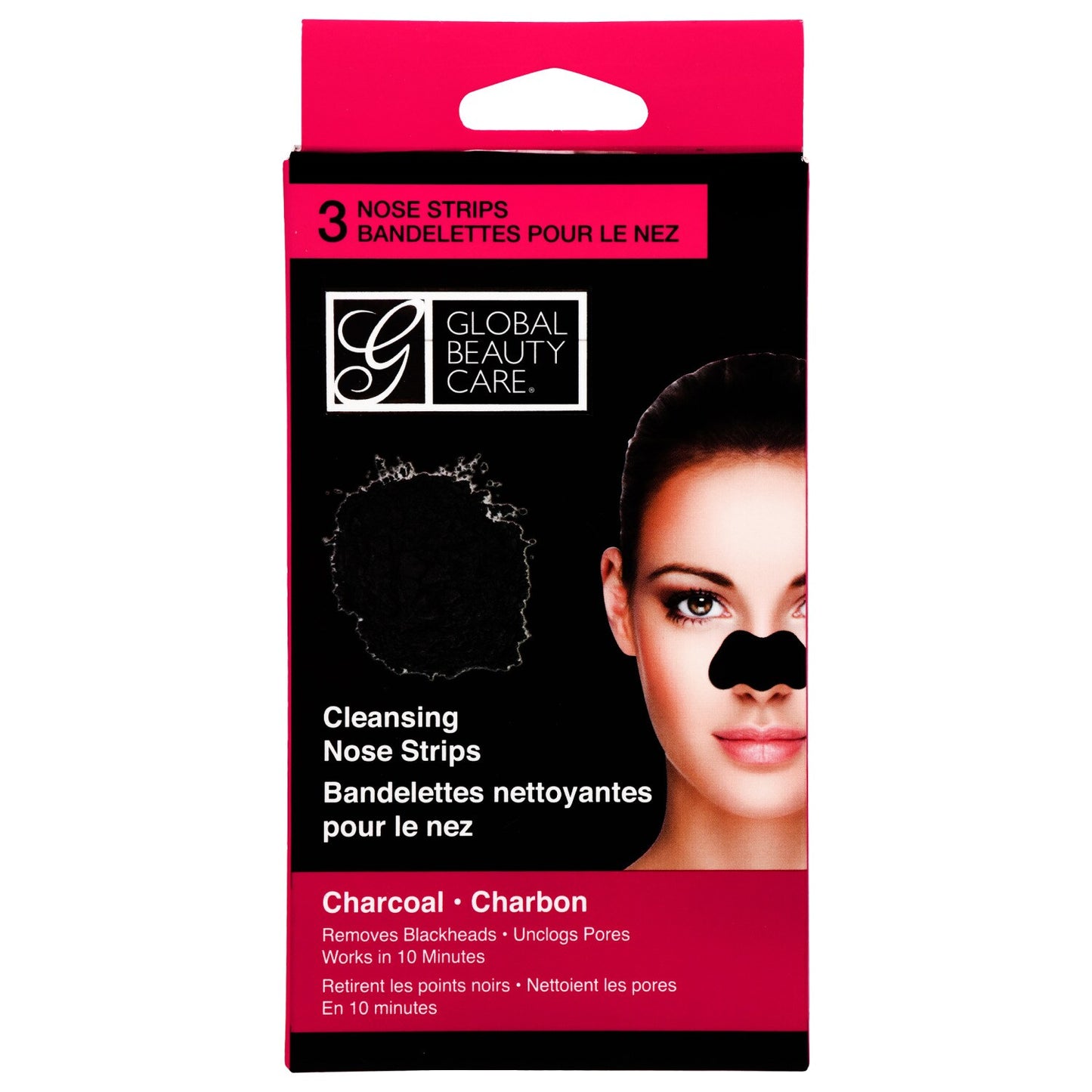 Global Beauty Care Charcoal Cleansing Nose Strips, 3-ct. Packs (Pack of 4)