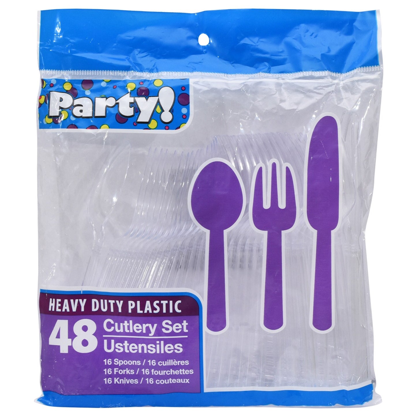 Clear Plastic Utensils, 48-ct. Bags (Pack of 48)