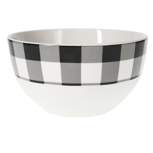 Black and White Buffalo Plaid Bowl, 5.5-in. (Pack of 12)