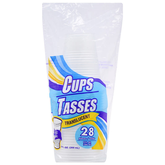 Translucent Plastic Cups, 28-ct. Packs (Pack of 24)