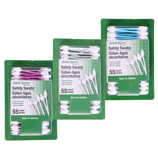 Assured Cotton Safety Swabs, 55-ct. Packs (Pack of 24)