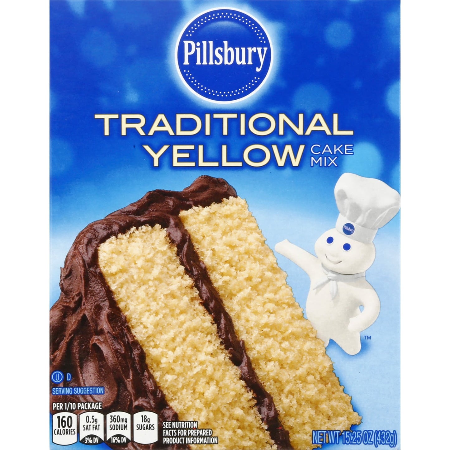 Pillsbury Traditional Yellow Cake Mix, 15.25 oz. Boxes (Pack of 12)