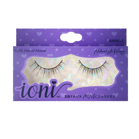 Ioni 3D Natural Lite Wispy Faux Mink Eyelashes, 1 Pair Packs (Pack of 4)