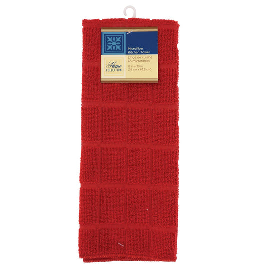 Red Windowpane Pattern Kitchen Towels, 15x25 in. (Pack of 24)