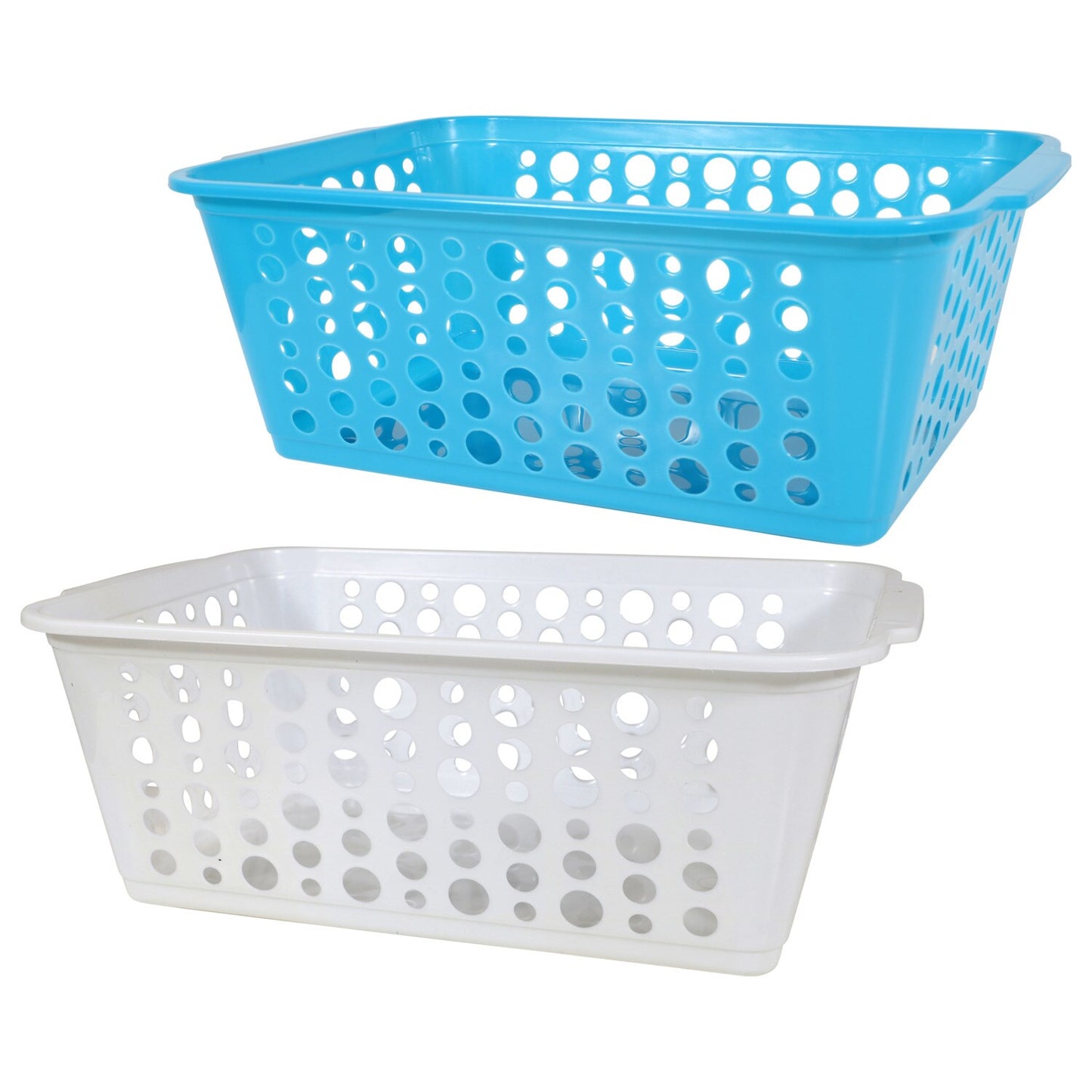 Large Rectangular Slotted Plastic Storage Baskets (Pack of 36)