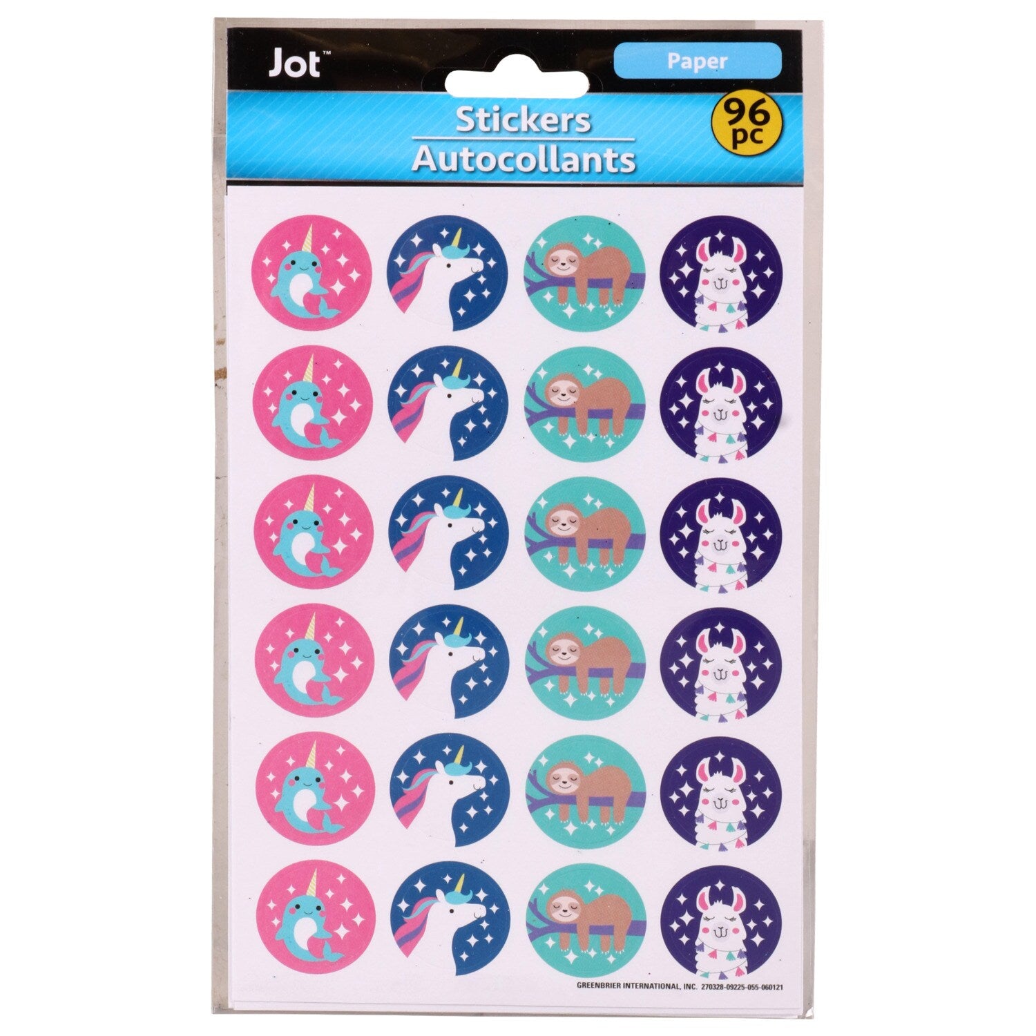 Happy Multicolored Sticker Packs, 96-ct. Packs (Pack of 24)