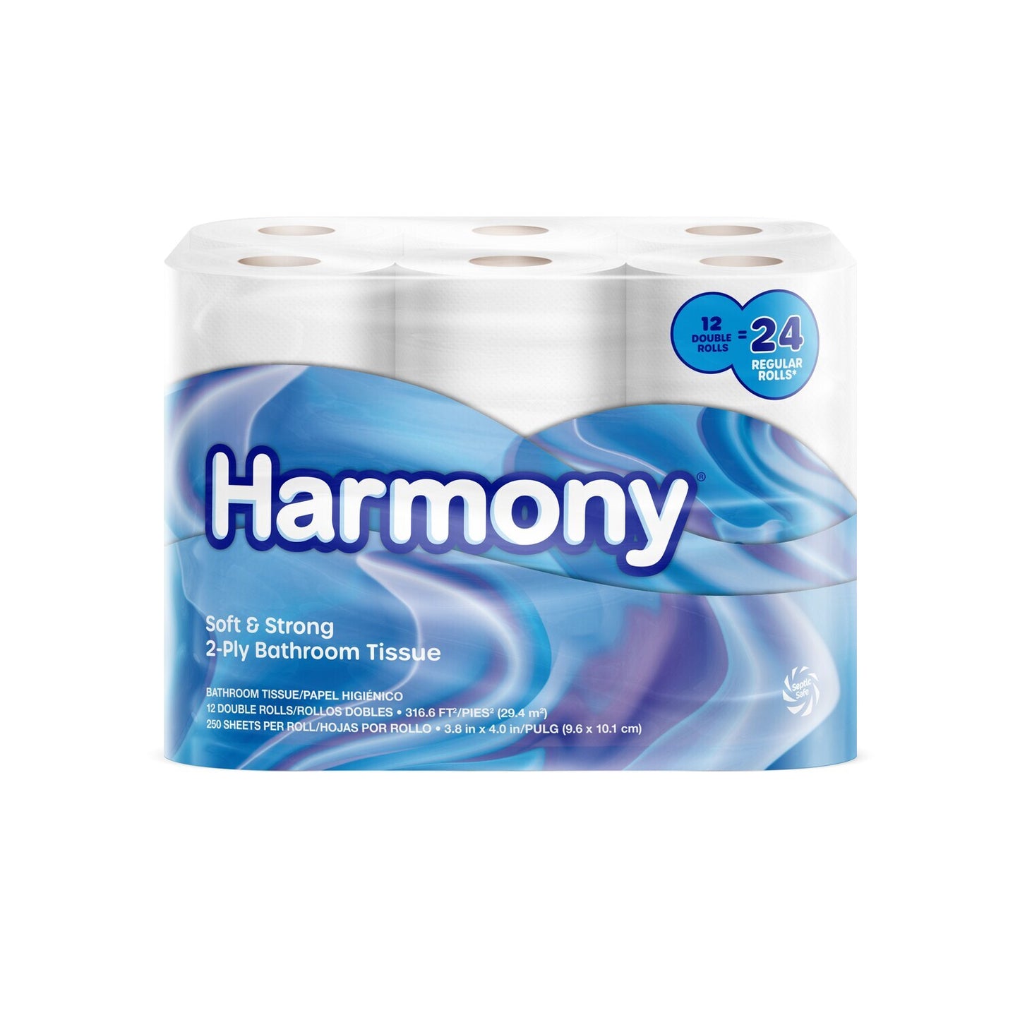 Harmony 2-Ply Double Bathroom Tissue Rolls, 12-ct. (Pack of 1)