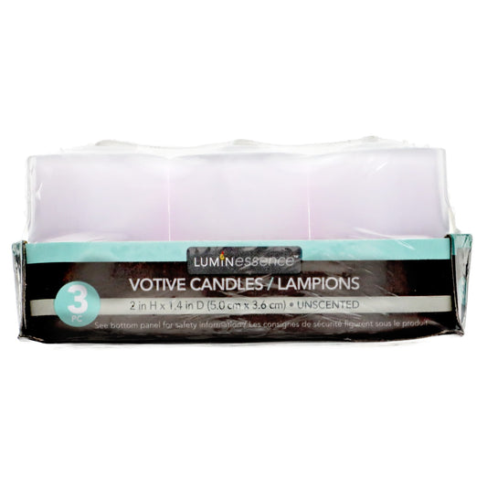 Luminessence White Unscented Votive Candles, 4-ct. Packs (Pack of 24)