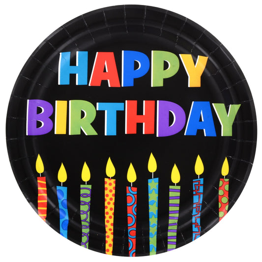 Birthday Candles Paper Plates, 18-ct. Packs (Pack of 12)