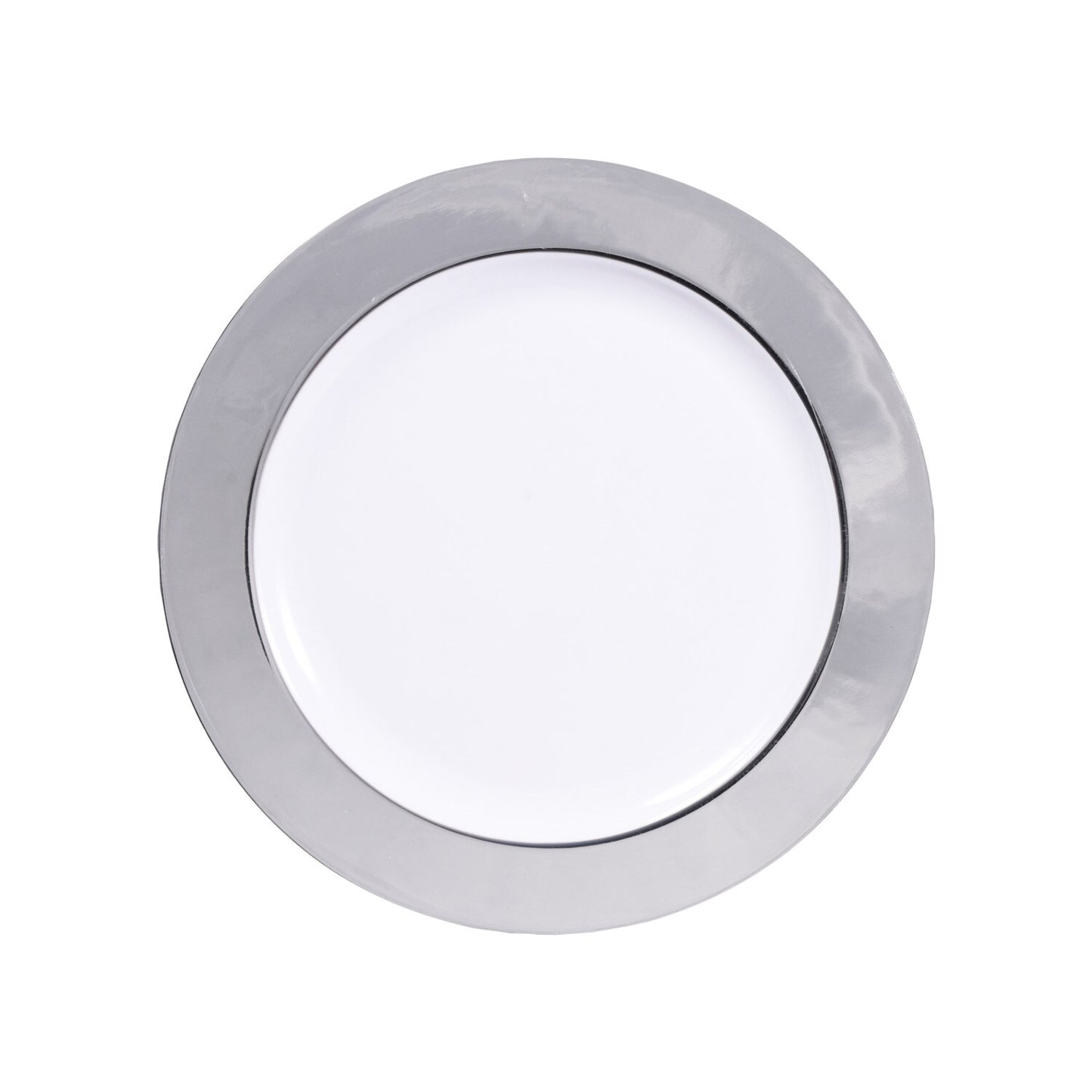 Silver-Rimmed White Plastic Plates, 6-ct. Packs (Pack of 4)