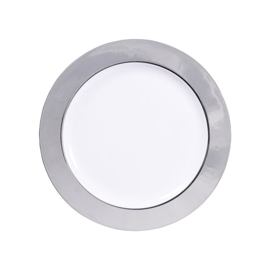 Silver-Rimmed White Plastic Plates, 6-ct. Packs (Pack of 4)