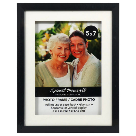 Special Contemporary Matted Black Plastic Picture Frames, 5x7 in. (Pack of 12)