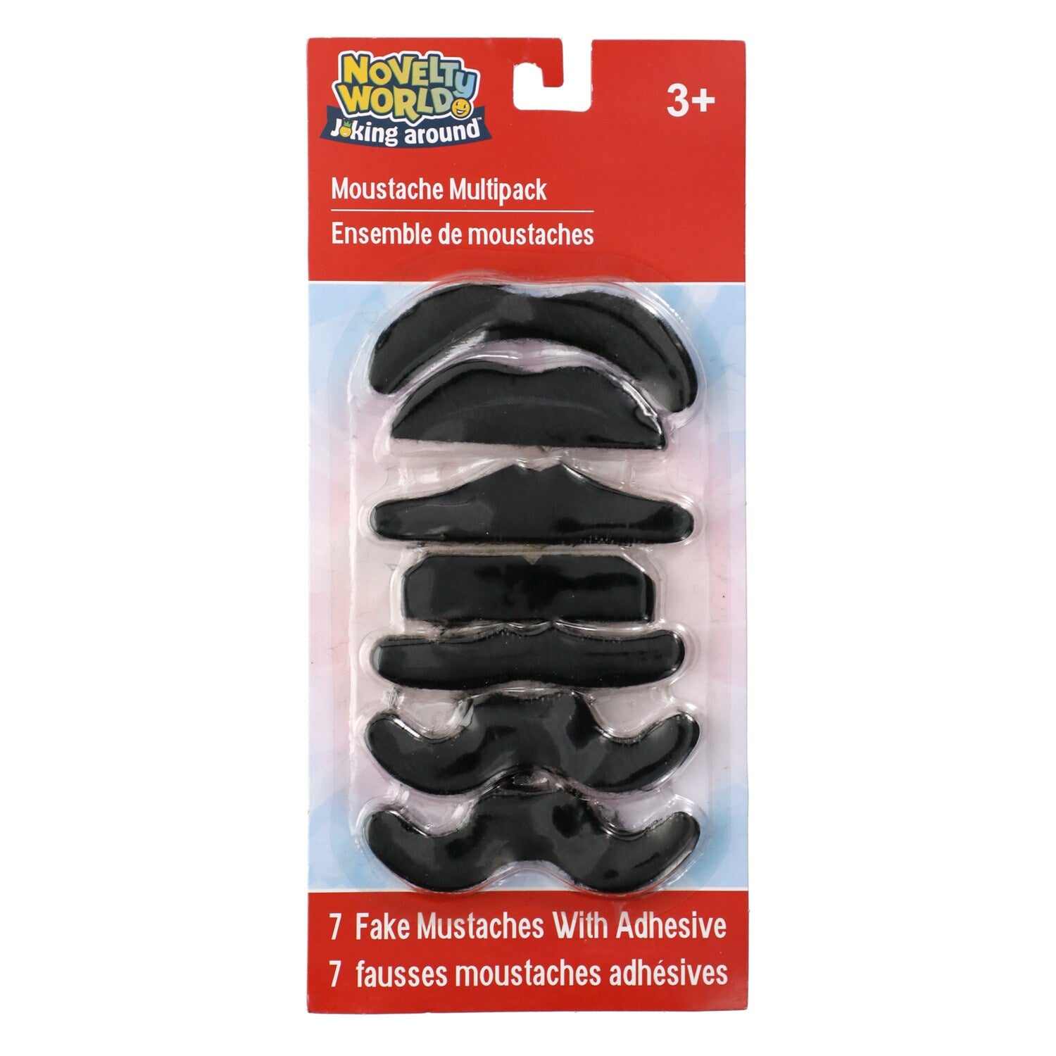 Joking Around Self-Adhesive Artificial Mustaches, 7-ct. Packs (Pack of 24)