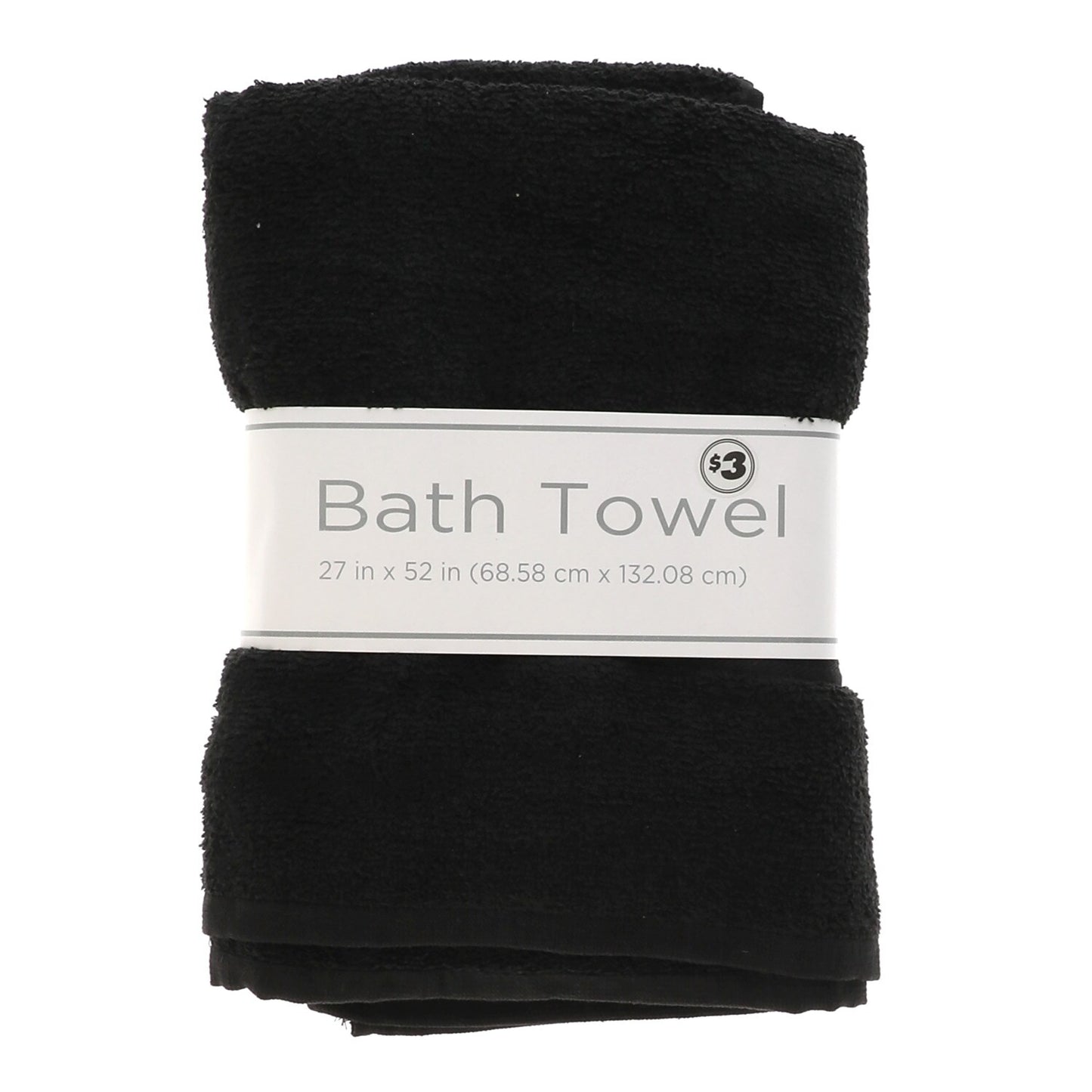 Black Bath Towel, 27x52-in. (Pack of 6)