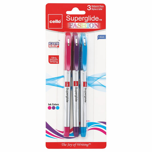 Cello Superglide Fashion Pens, 3-ct. (Pack of 24)