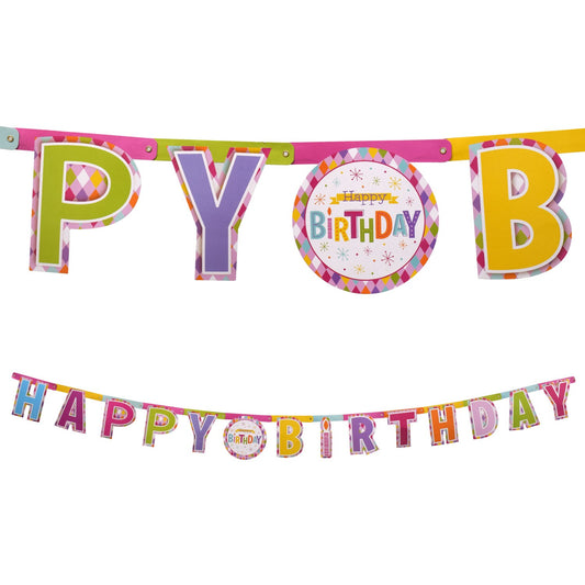 Happy Birthday Diamond Party Letter Banners, 7 ft. (Pack of 24)