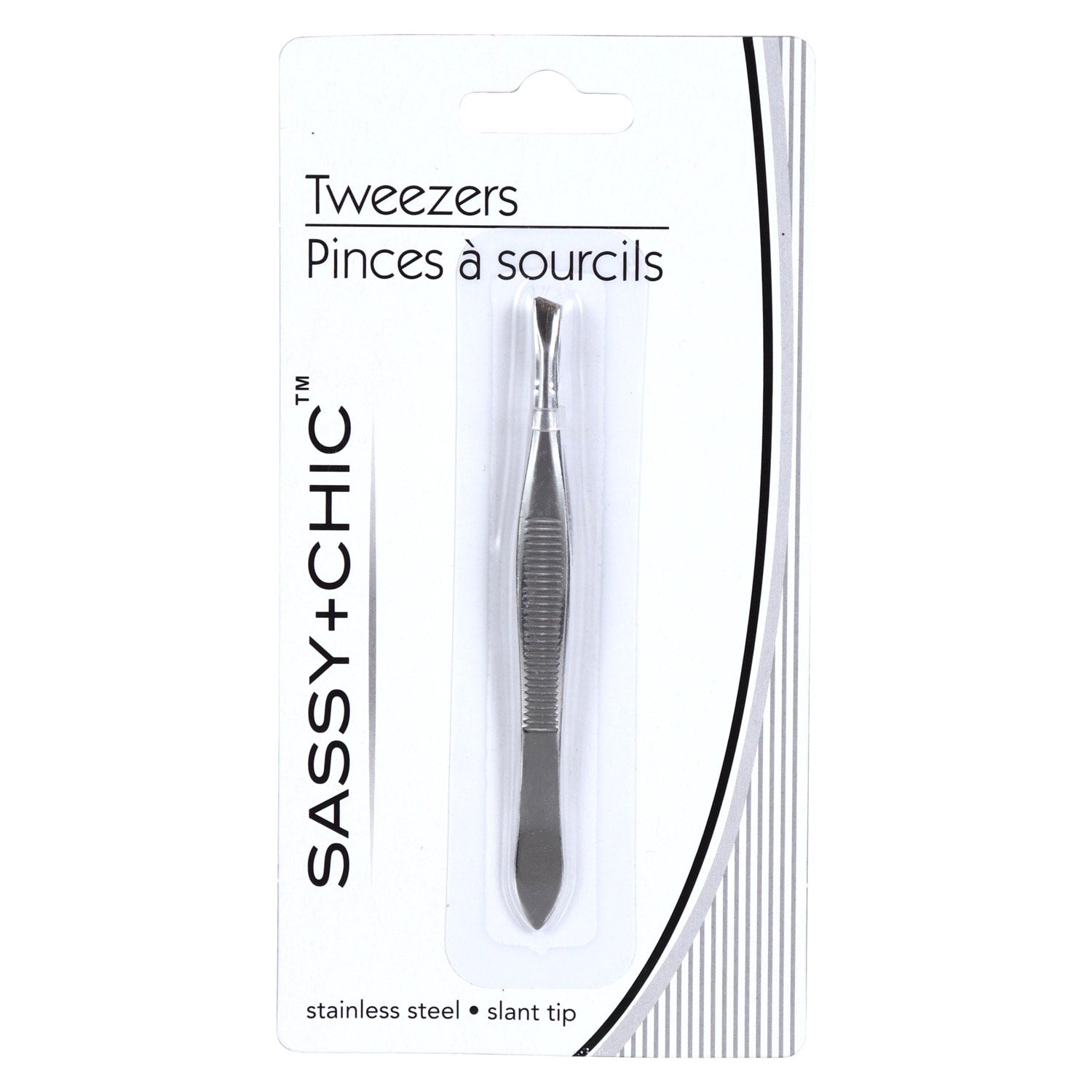 Sassy+Chic Stainless-Steel Slant-Tip Tweezers, 3.625 in. (Pack of 36)