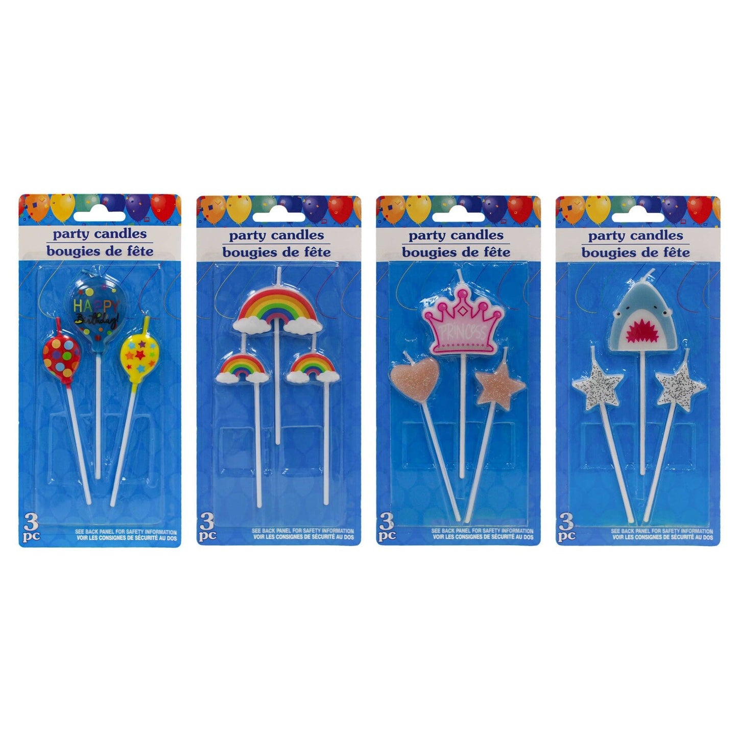 Icon-Shaped Birthday Candles, 3-ct. Packs (Pack of 48)