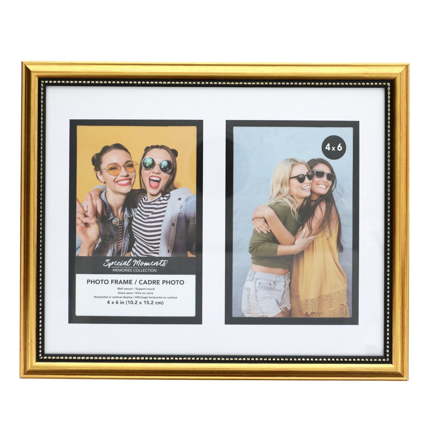 Gold Plastic Collage Picture Frames with Beaded Inner Edges, 9x11 in(Pac 12)
