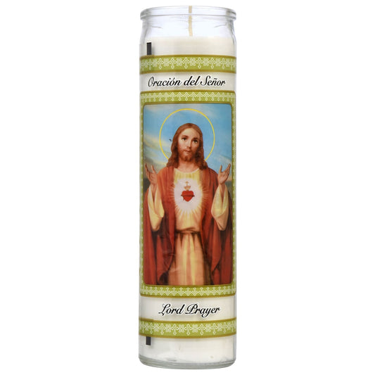 The Lord's Prayer Glass Votive Candles, 8 in. (Pack of 12)