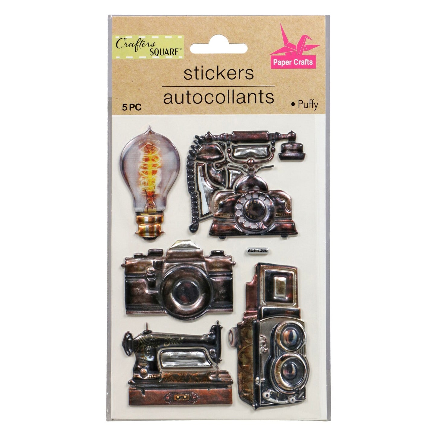 Crafter's Square Puffy Metallic Stickers (Pack of 36)