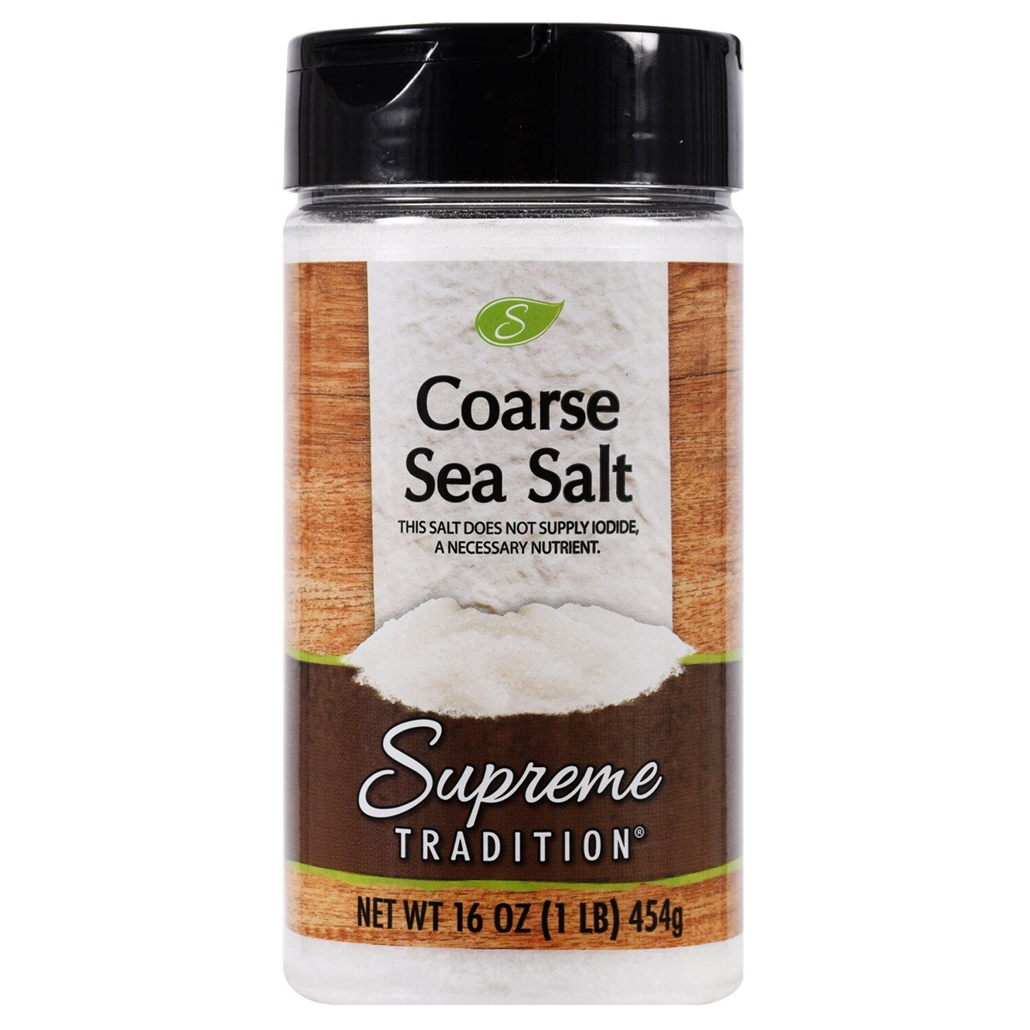 Supreme Tradition Coarse Sea Salt, 16 oz. Bottles (Pack of 12)