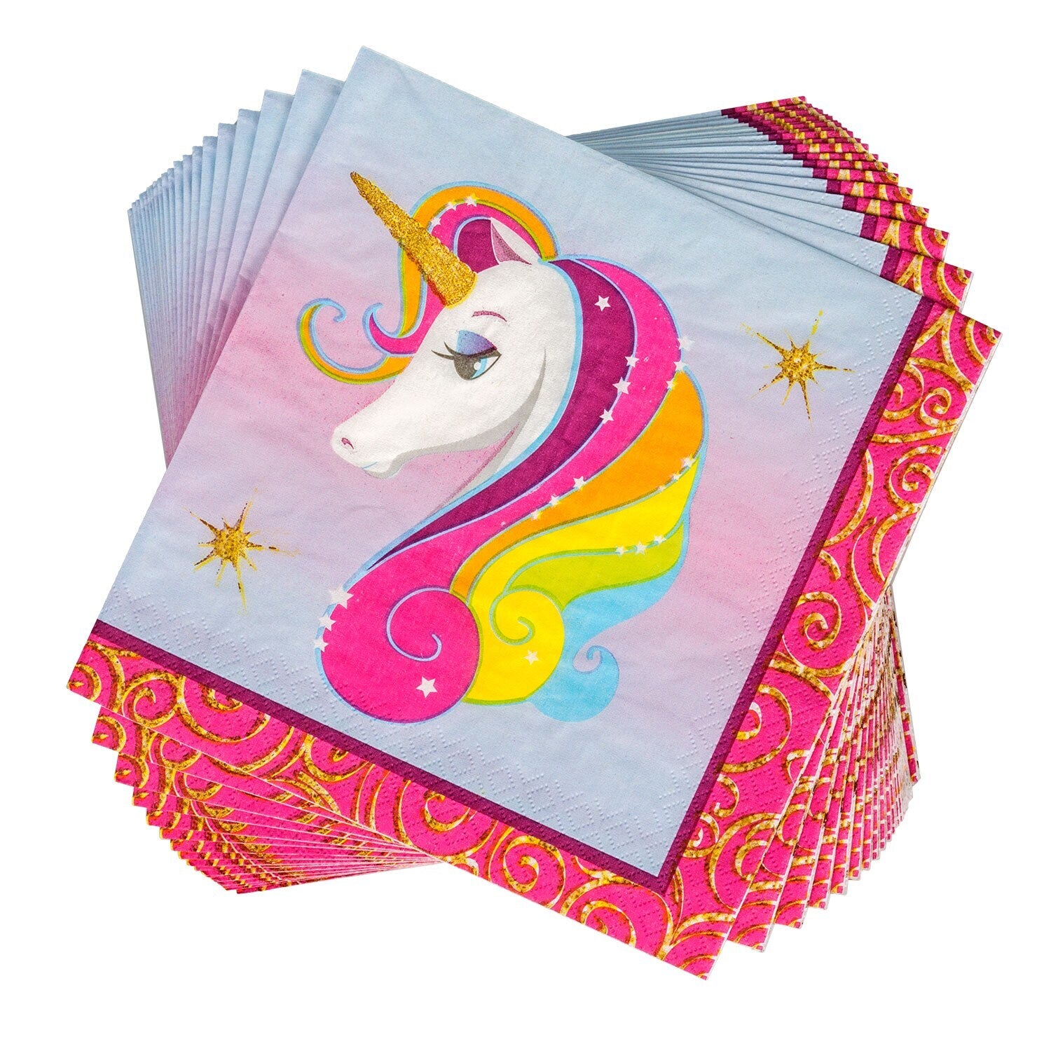 Unicorn Lunch Napkins, 13 in., 20-ct. Packs (Pack of 18)