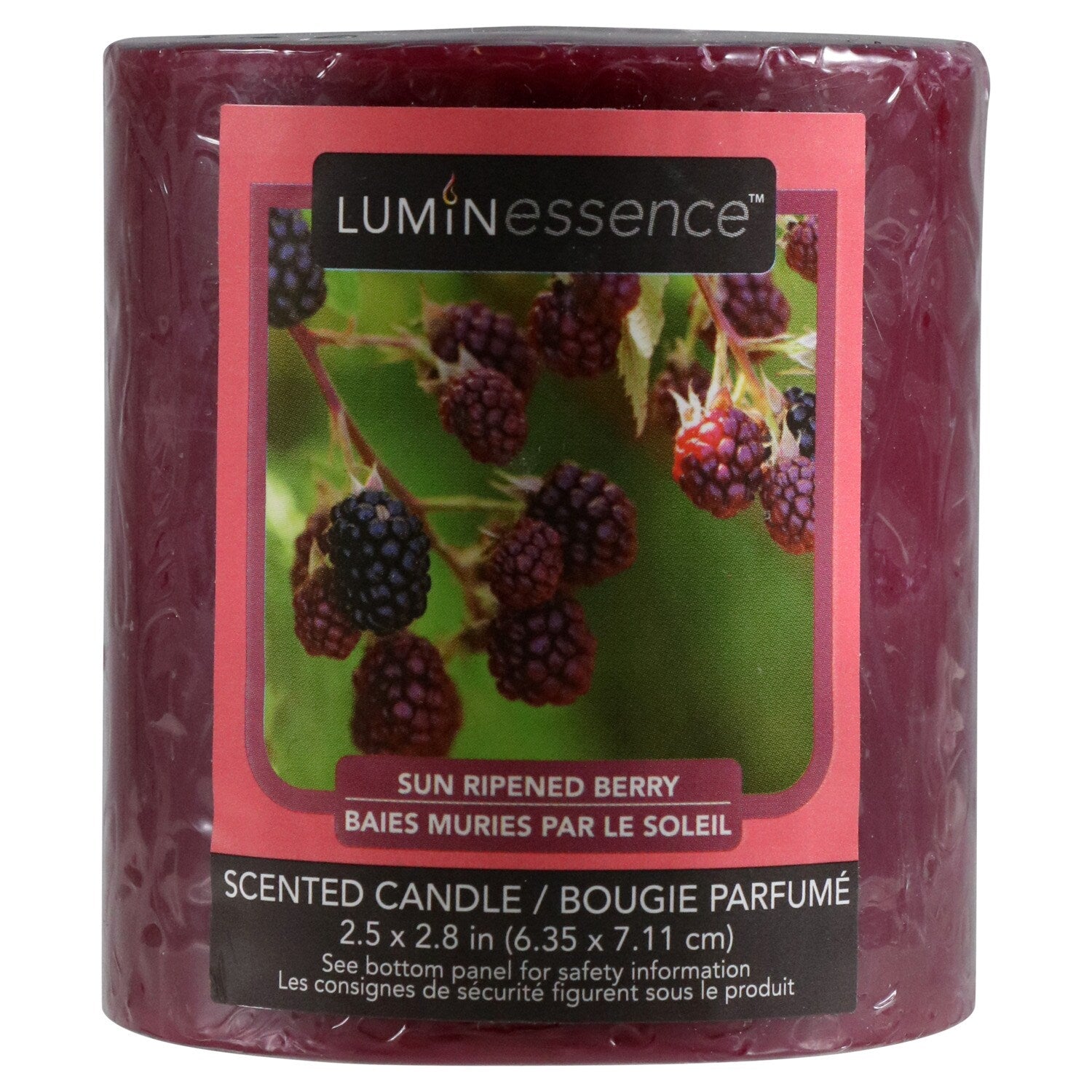 Luminessence Sun Ripened Berry Scented Pillar Candles, 2.875x2.5 in. (Pack of 24