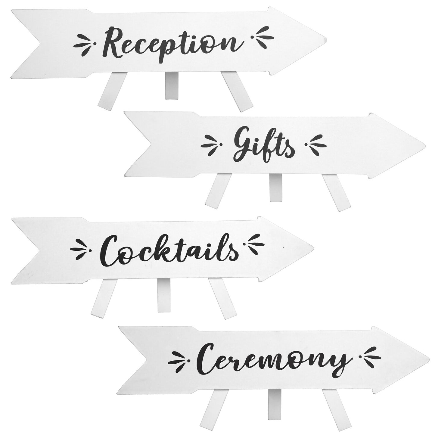 Wedding-Themed Arrow-Shaped Wooden Signs, 5x13.25 in. (Pack of 24)