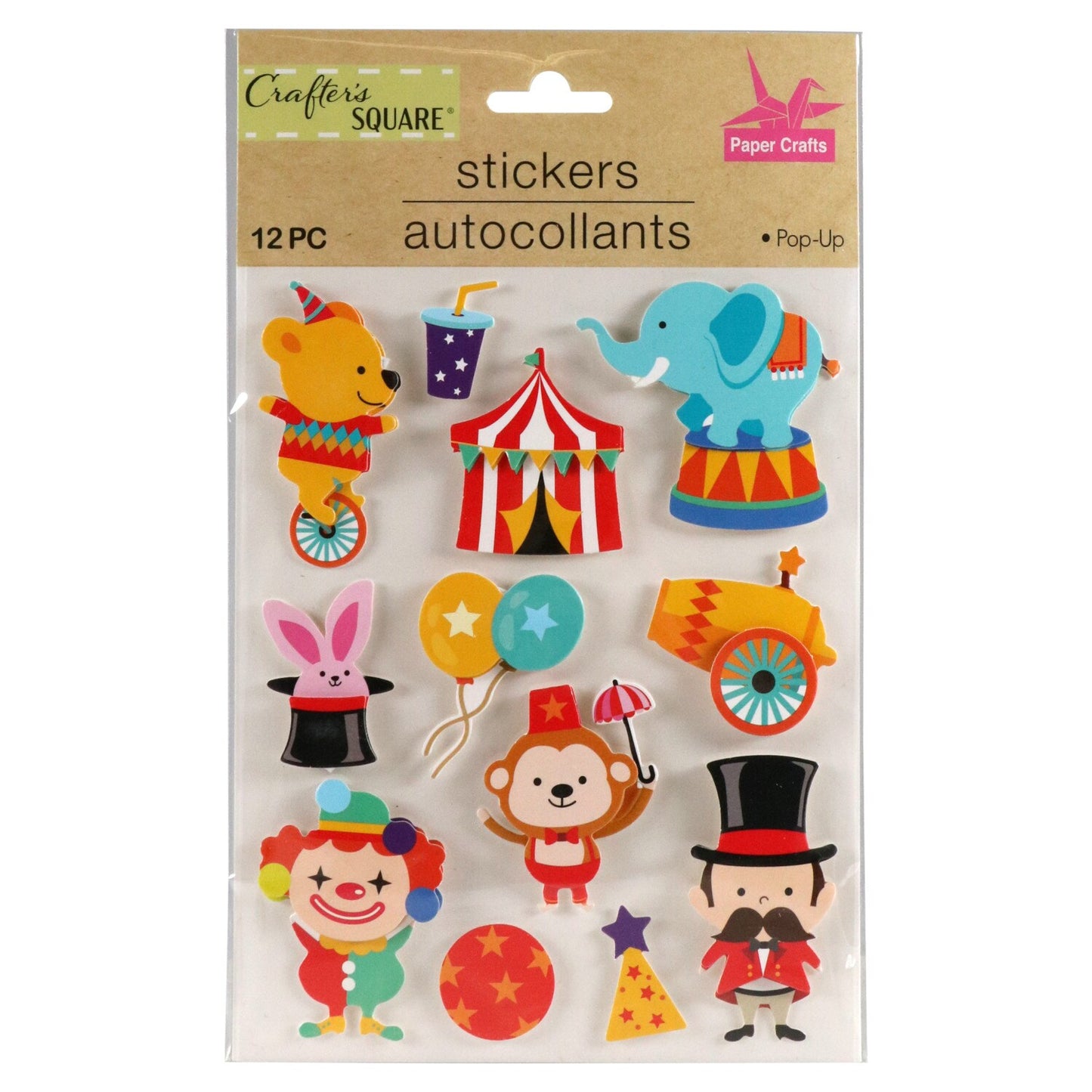 Crafter's Square Chipboard Style Animal Stickers (Pack of 36)