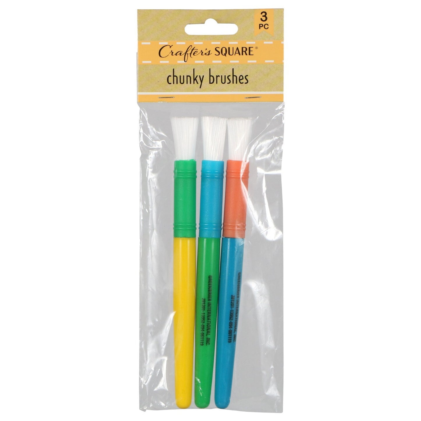 Crafter's Square Colorful Chunky Paint Brushes, 3-ct. Packs (Pack of 36)