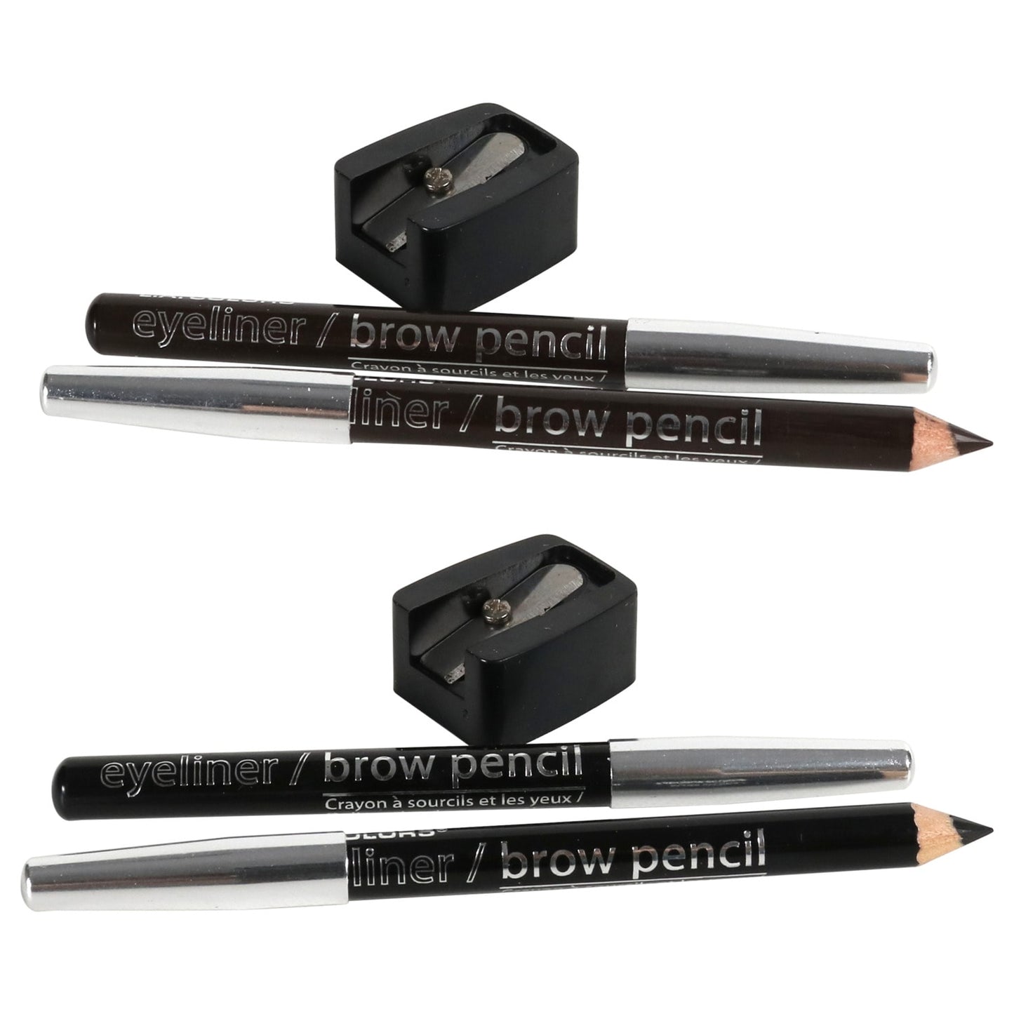 L.A. Colors Expressions Eyeliner & Brow Pencils with Sharpener, 3-ct. Packs (48)