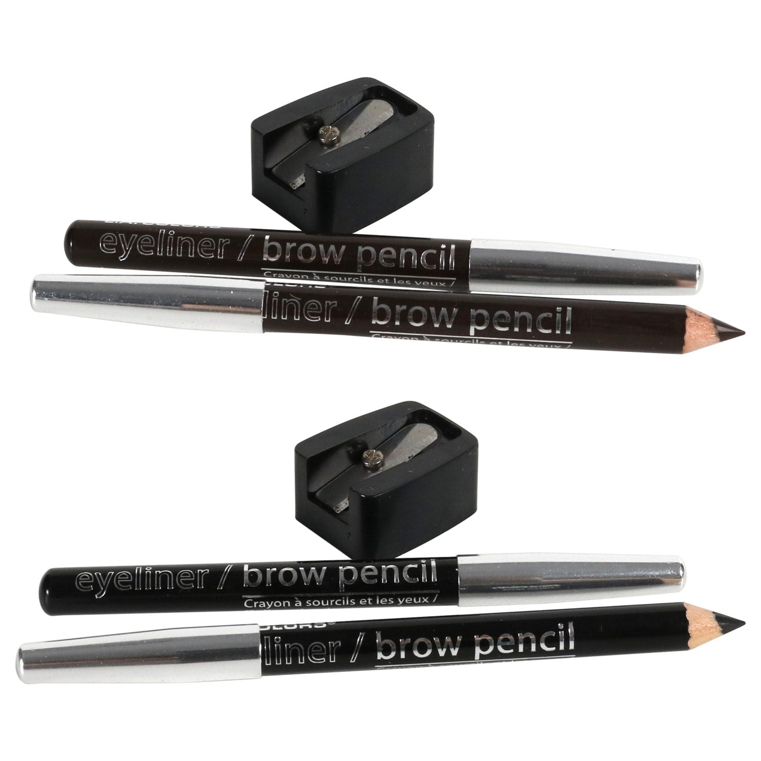 L.A. Colors Expressions Eyeliner & Brow Pencils with Sharpener, 3-ct. Packs (48)
