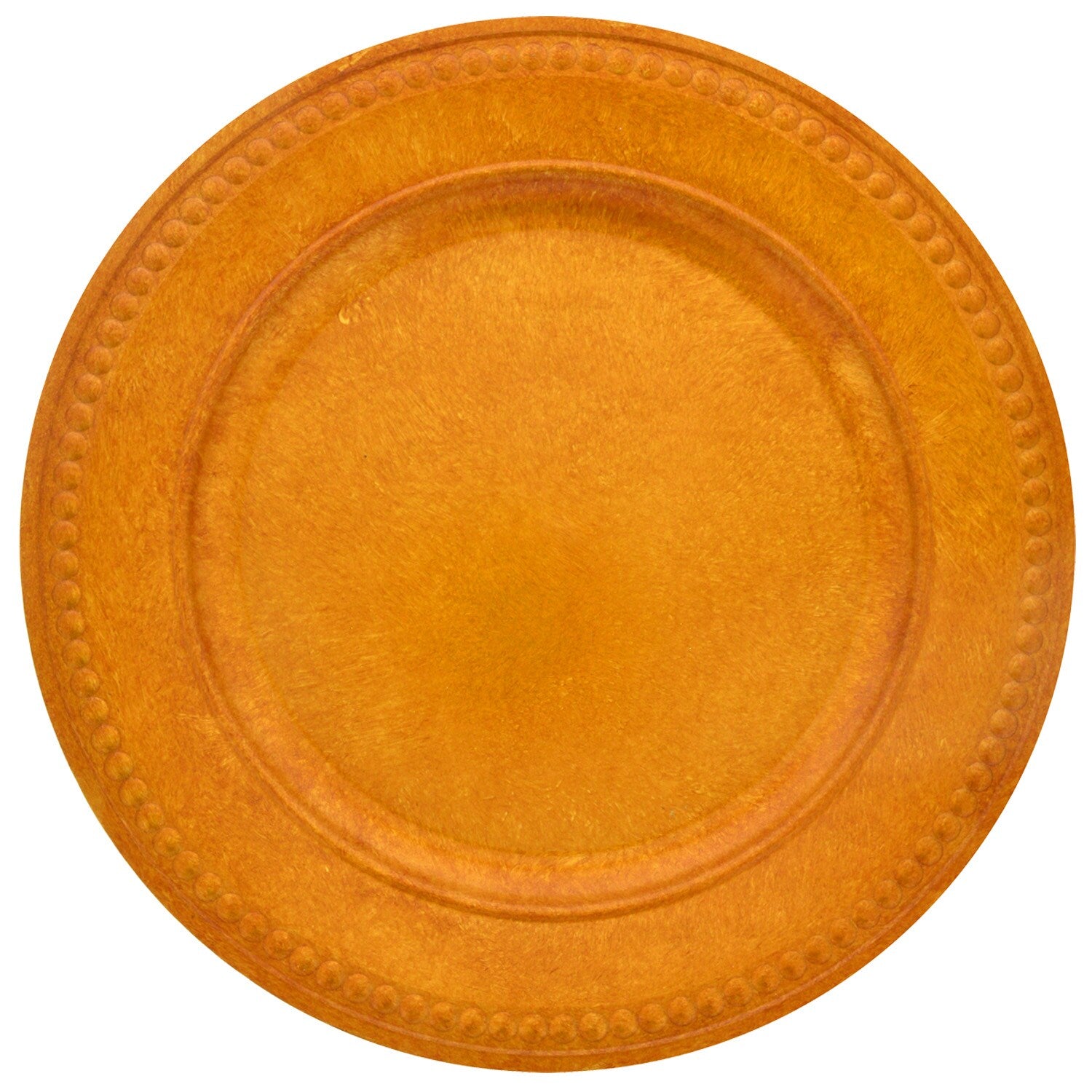 Antique Gold Plastic Charger Plates with Beaded Rims, 13 in. (Pack of 12)
