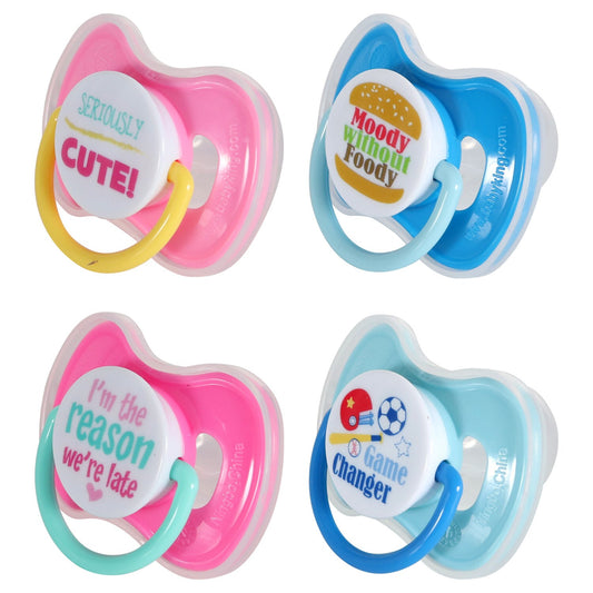 Baby King Colorful and Printed Silicone Pacifiers with Covers (Pack of 24)