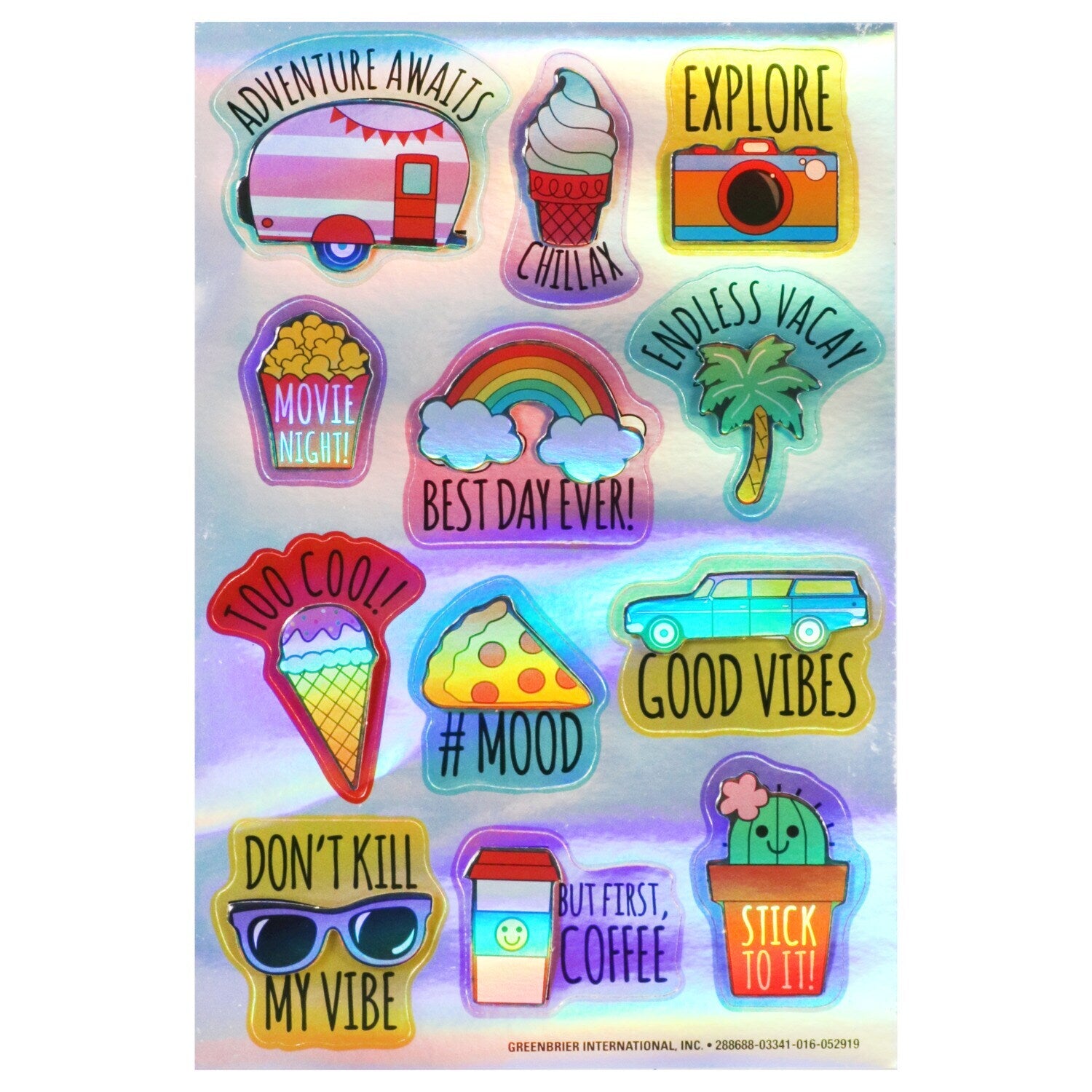 Jot Rainbow Foil Tip-On Stickers, 12-ct. Packs (Pack of 24)