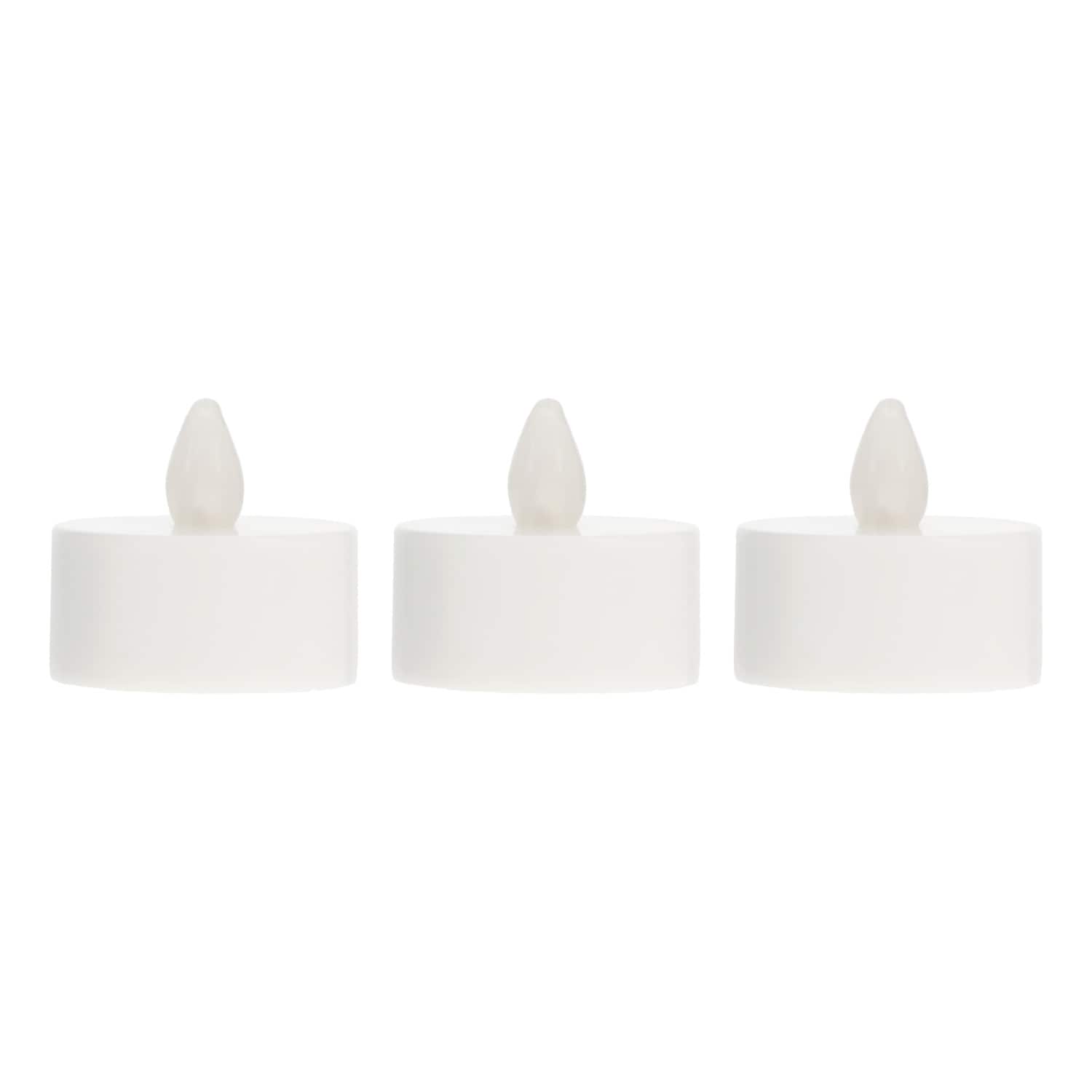 Luminessence White Tea Light Candles with Yellow LEDs, 3-ct. (Pack of 40)