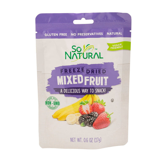 So Natural Freeze Dried Mixed Fruit Slices, 0.6 oz. Bags (Pack of 12)