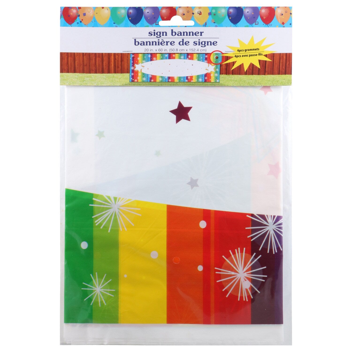 Multipurpose Rainbow Colored Banners, 20x60 in. (Pack of 36)