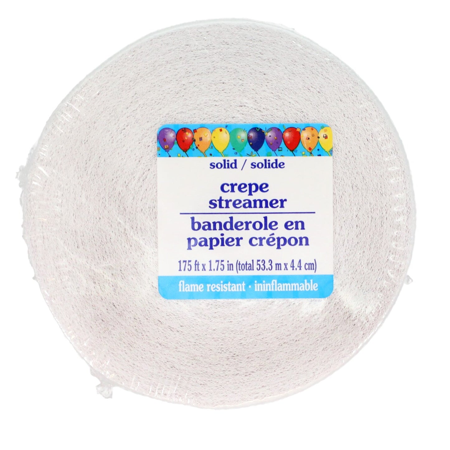 White Crepe Paper Streamer, 175-ft. x 1.75-in (Pack of 24)