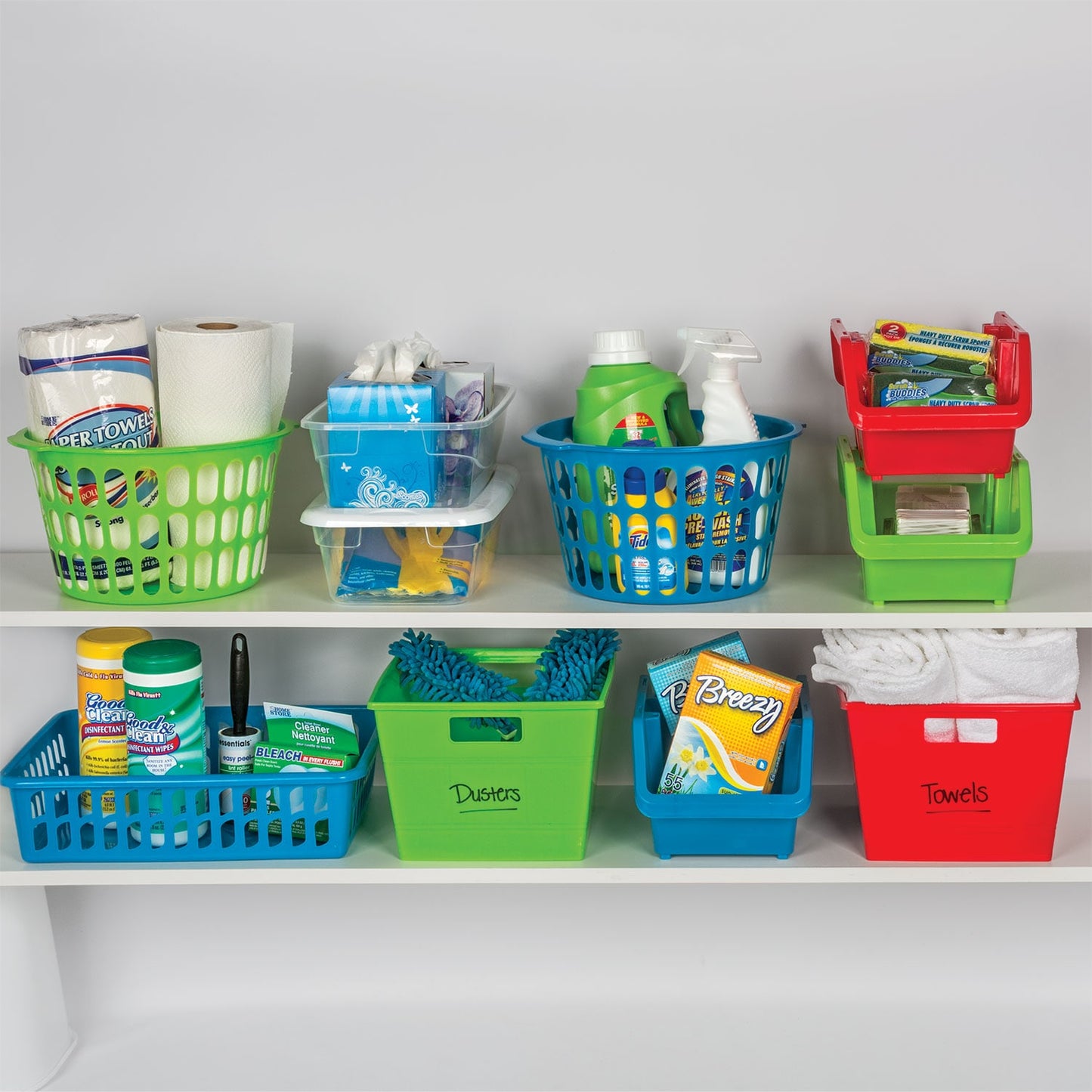 Stack & Nest Plastic Bins (Pack of )
