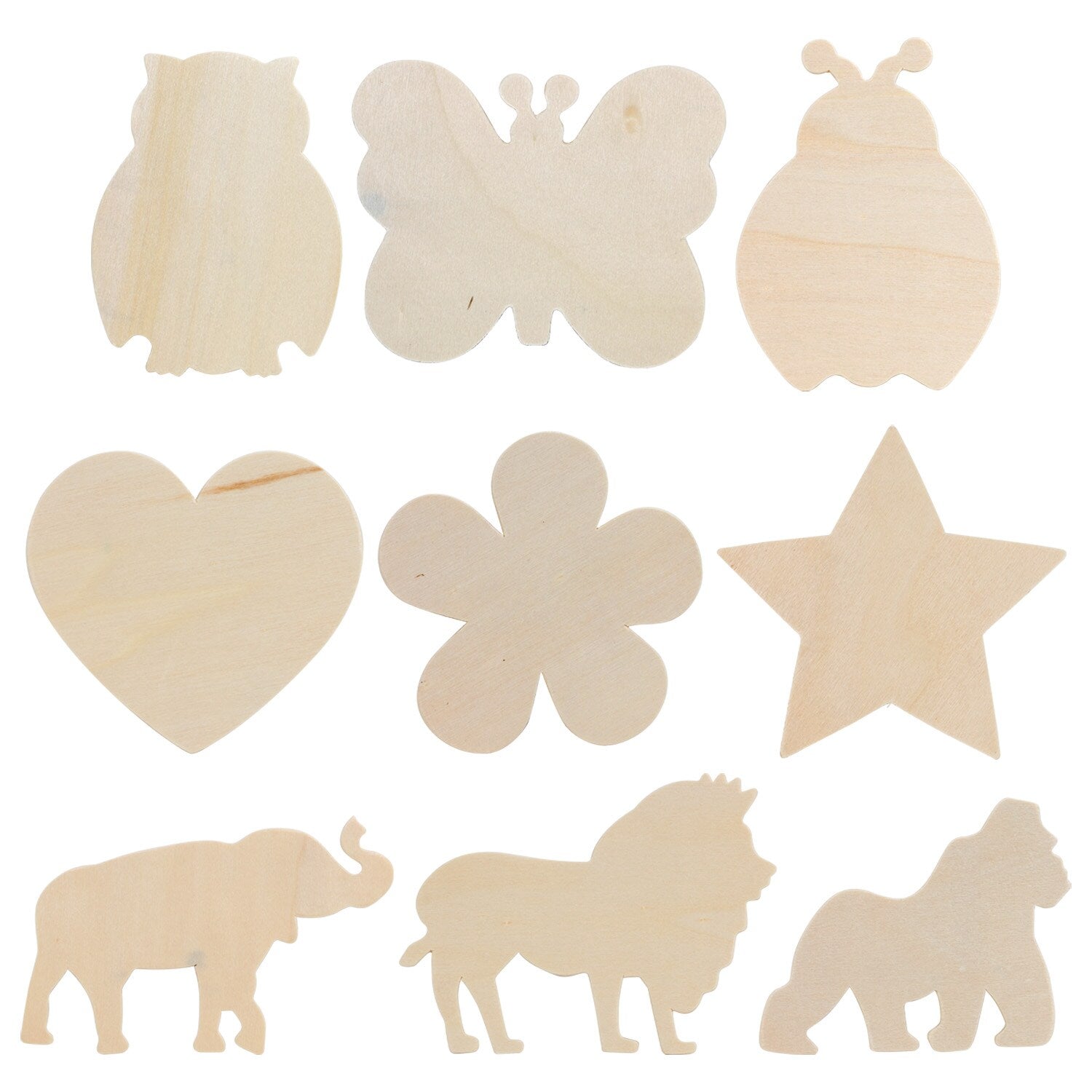 Crafter's Square DIY Wooden Cut-Outs, 3-ct. Packs (Pack of 36)