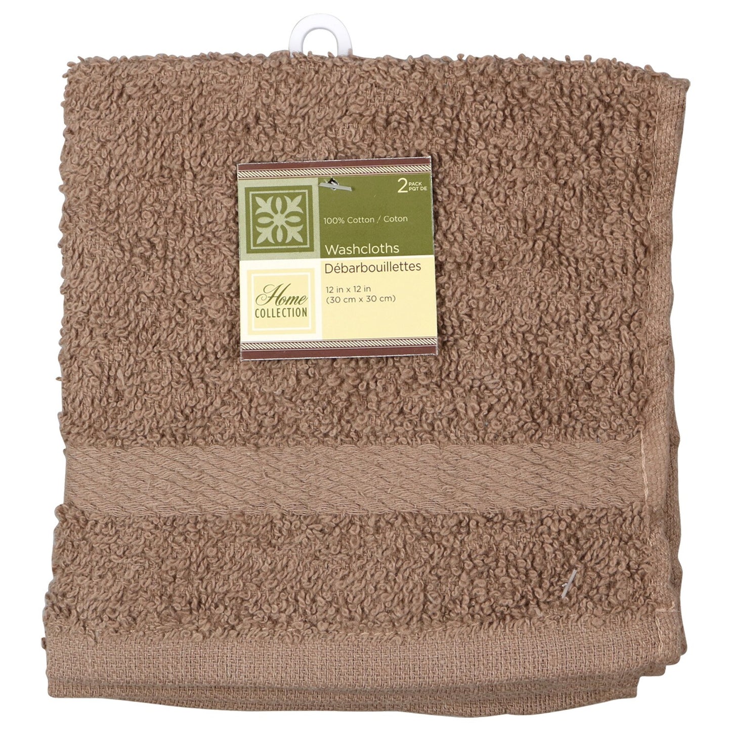 Home Collection Taupe Wash Cloths, 2-ct. Packs (Pack of 24)