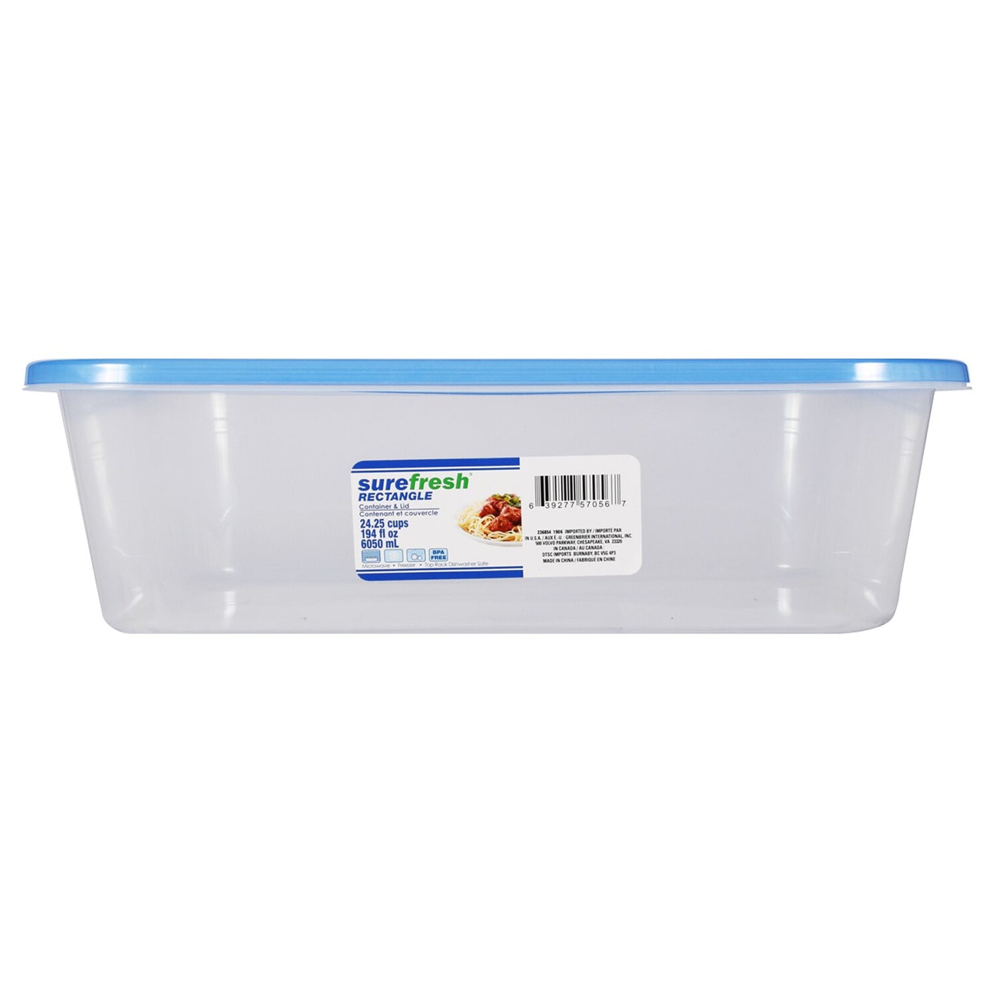 Sure Fresh Rectangular Deep Storage Containers, 194 oz. (Pack of 24)