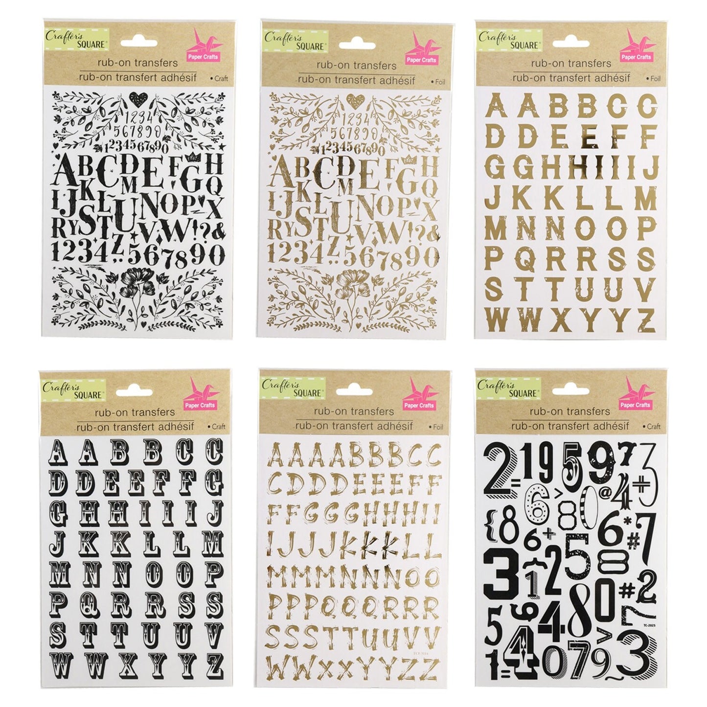 Metallic Foil Rub-On Alphabet and Numeric Transfers, 7.875x5.875-in (Pack of 36)