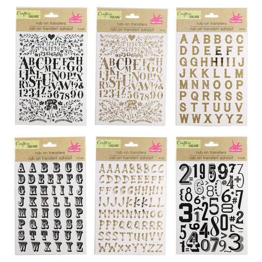 Metallic Foil Rub-On Alphabet and Numeric Transfers, 7.875x5.875-in (Pack of 36)