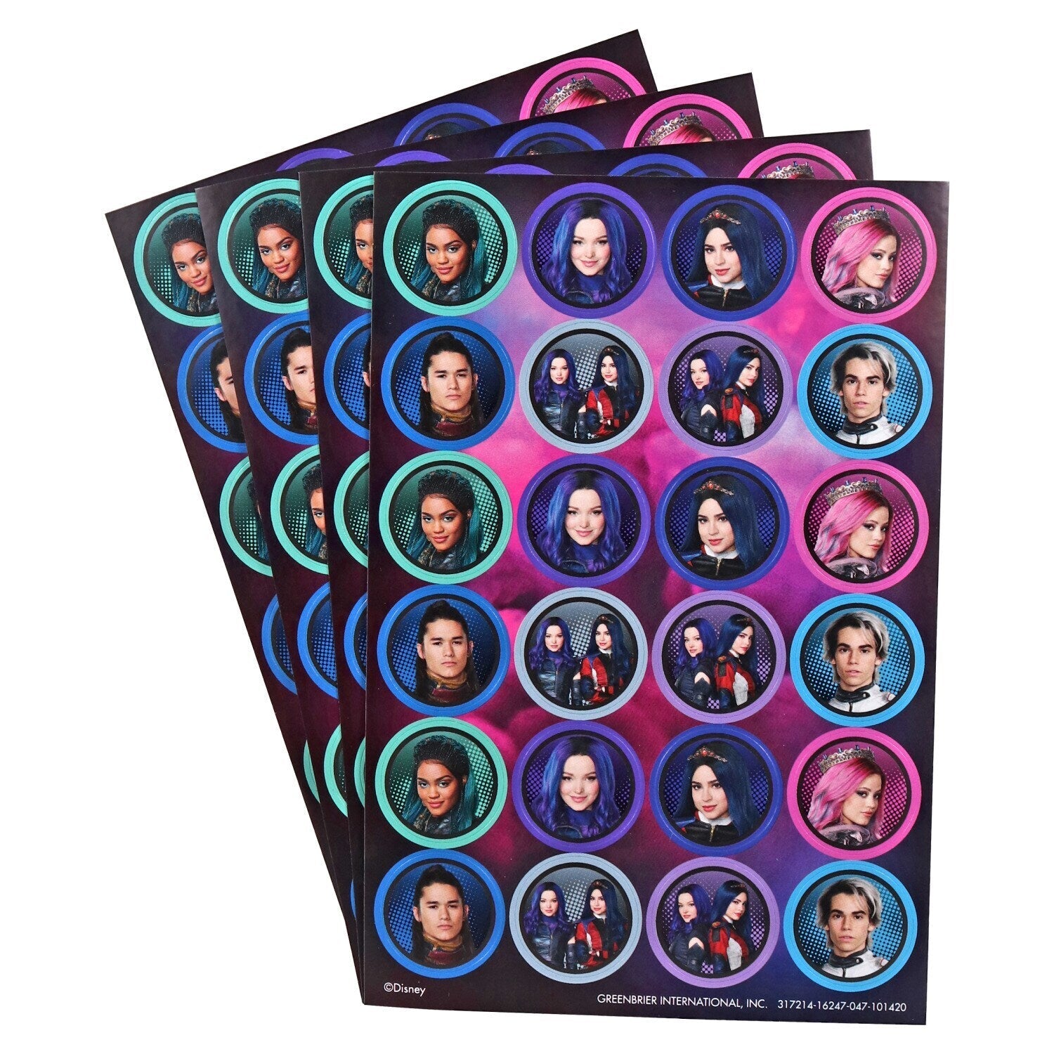 Disney Descendants 3 Sticker Sheets, 4-ct. Packs (Pack of 24)