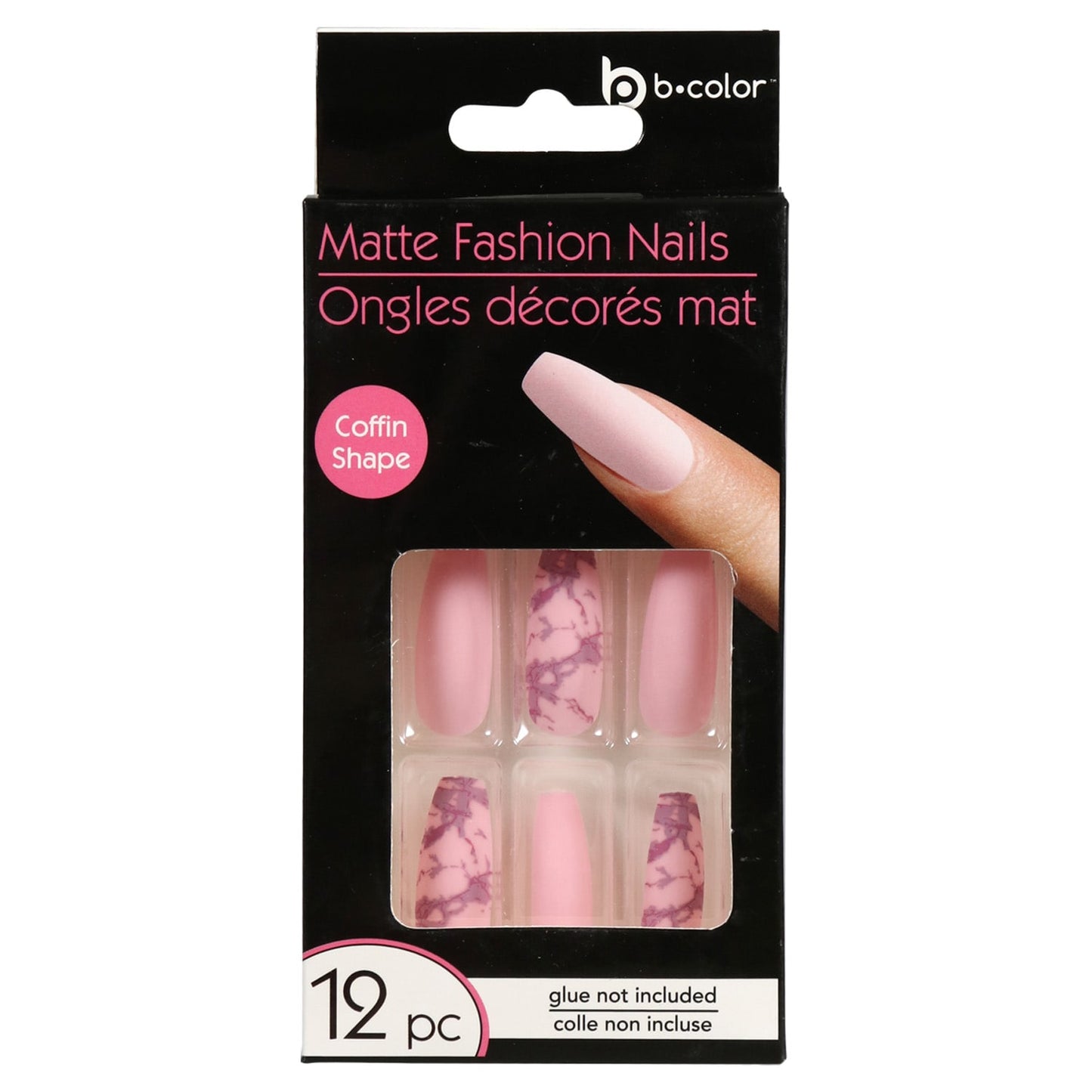 Sassy & Chic Matte Fashion Nails, Coffin Shape, 12-pc. Packs (Pack of 36)