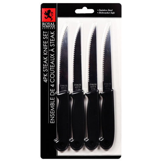Royal Norfolk Stainless-Steel Steak Knives, 4-ct. Packs (Pack of 24)